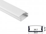 ALU-2002 LED Aluminum Channel - Surface - For Strips Up To 20mm - Silver - 1m / 2m - Frosted Lens