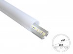 ALU-30 Aluminum Channel - Surface / Hanging mount - For Strips Up To 20mm - Silver - 1m / 2m - Frosted Lens
