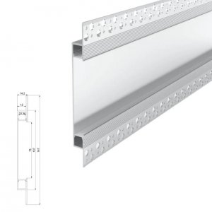 ARC-DSGPB-SI Double Shadow Gap Profile - Recessed - For Strips Up To 10mm - Silver - 1m / 2m - Frosted Lens