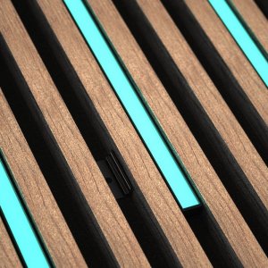 DarkMatters Slat Wall Neon Turquoise/Aquamarine 2.4 MTR Roll 24V 24W - IP67 Waterproof - Black Silicone Neon Flex Side Bend DM1509
