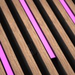 DarkMatters Slat Wall Neon Pink 2.4 MTR Roll 24V 24W - IP67 Waterproof - Black Silicone Neon Flex Side Bend DM1509