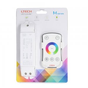 LTECH M4 RF RGBW Touch Remote & M4-5A High-Capacity Receiver Kit