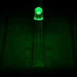 5mm Green LED - 525 nm - T1 3/4 LED w/ 45 Degree Viewing Angle