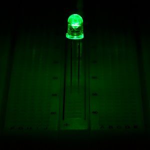 5mm Green LED - 525 nm - T1 3/4 LED w/ 45 Degree Viewing Angle