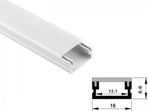 ALU-1610 LED Aluminum Channel - Surface - For Strips Up To 13mm - Silver - 1m / 2m - Frosted Lens
