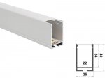 ALU-2540 Aluminum Channel - Surface / Hanging mount - For Strips Up To 17mm - Silver - 1m / 2m - Frosted Lens