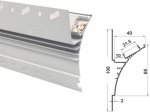 ALU-44108 Drywall LED Aluminum Channel - Recessed - For Strips Up To 20mm - 1m / 2m - Frosted Lens