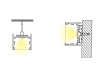 ALU-5035 Aluminum Channel - Surface / Hanging mount - For Strips Up To 40mm - Silver - 1m / 2m - Frosted Lens