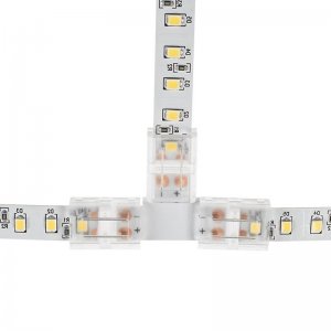 Solderless Clamp-On T Connector for 10mm Single Color LED Strip Lights
