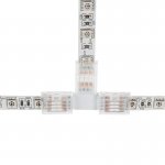 Solderless Clamp-On T Connector for 10mm RGB LED Strip Lights
