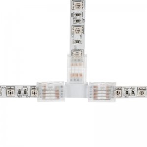 Solderless Clamp-On T Connector for 10mm RGB LED Strip Lights