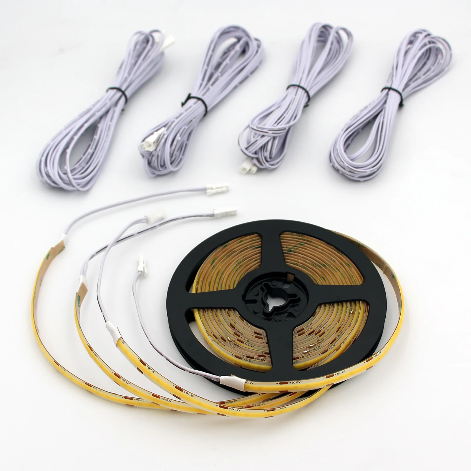 4 Pack Cuttable COB LED Strip Lights with 16.4ft Long Extension Cable