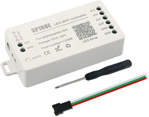 SP108E WiFi Controller DC 5V-24V for SK6812 SK6812-RGBW WS2812 WS2813 WS2811 AL2815 Digital Pixel Strip Light & Neon Flex