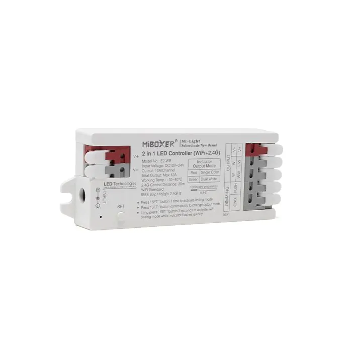 E2WR MiBoxer 2-In-1 Controller / Receiver WiFi / 2.4G RF (12V & 24V)