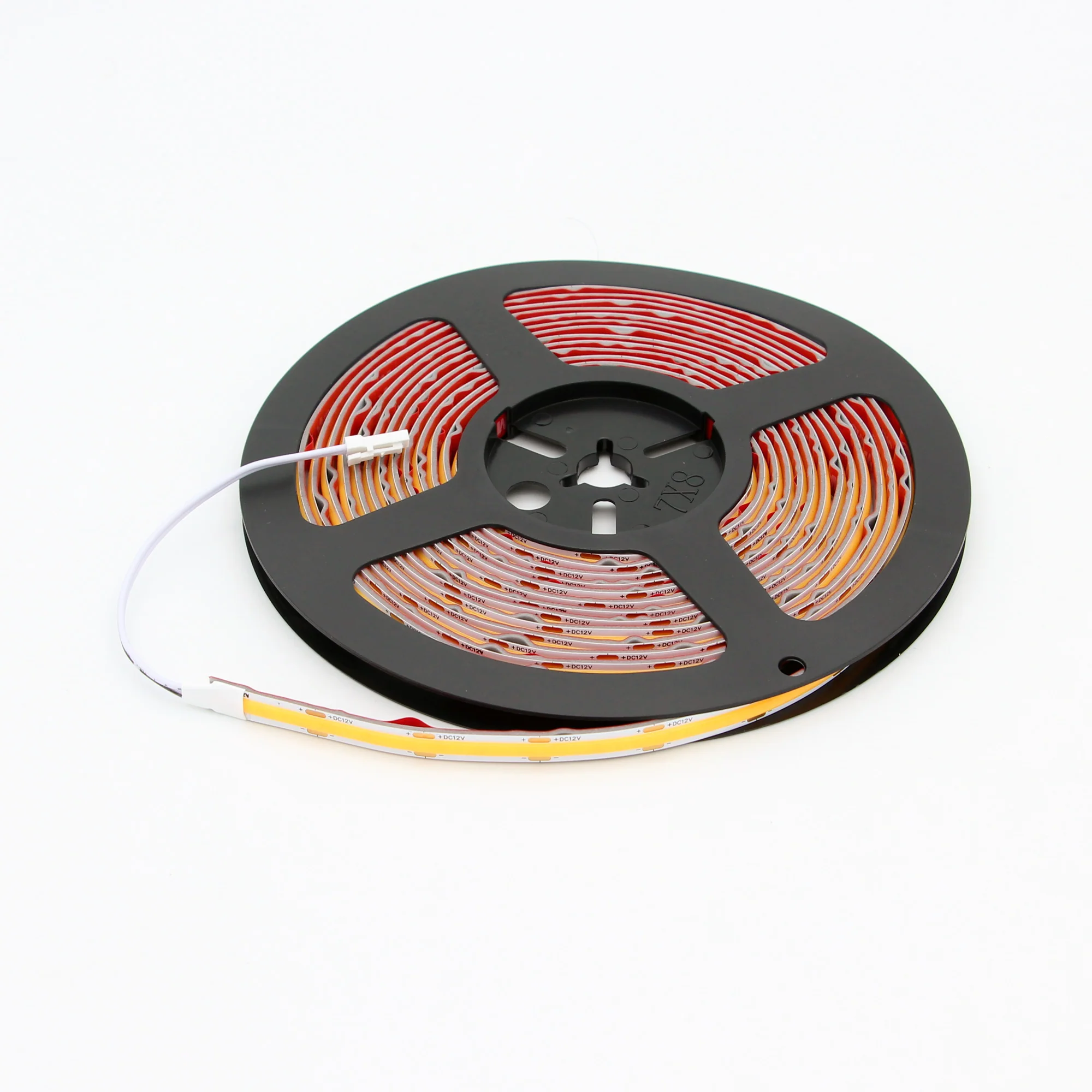 FCOB LED Strip Flexible High Density Uniform Light 5W/m 16.4FT DC12V CRI 90+ 8mm Width Dimmable LED Ribbon