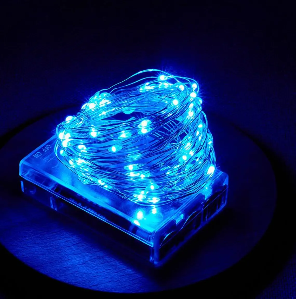 Blue LED Battery 3AA Operated String Fairy Lights Xmas Christmas New Year Wire Copper Party Décor 1M 3M 5M 10M