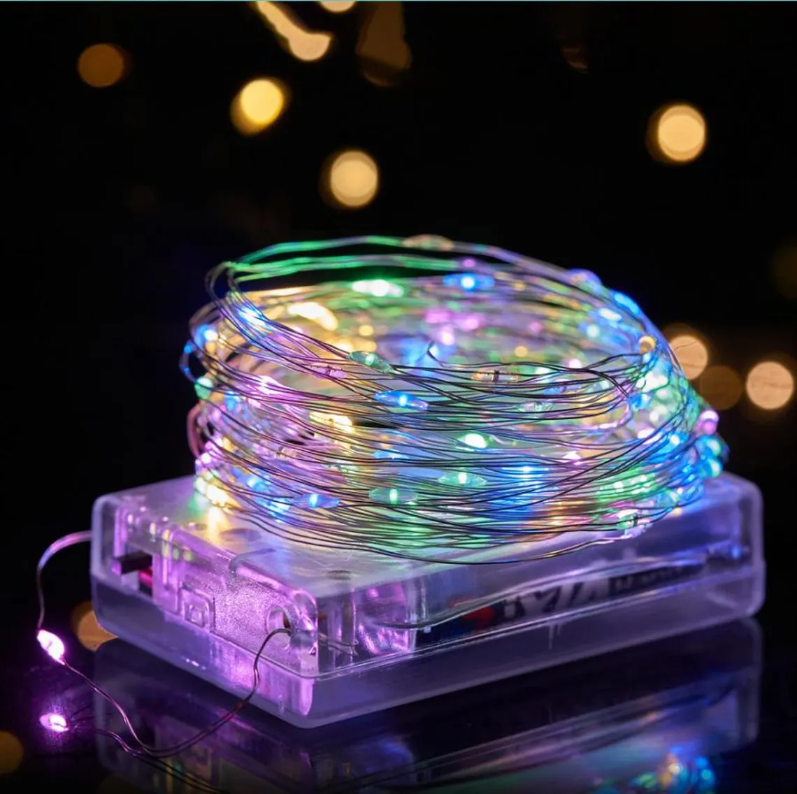 Multicolour LED Battery 3AA Operated String Fairy Lights Xmas Christmas New Year Wire Copper Party Décor 1M 3M 5M 10M