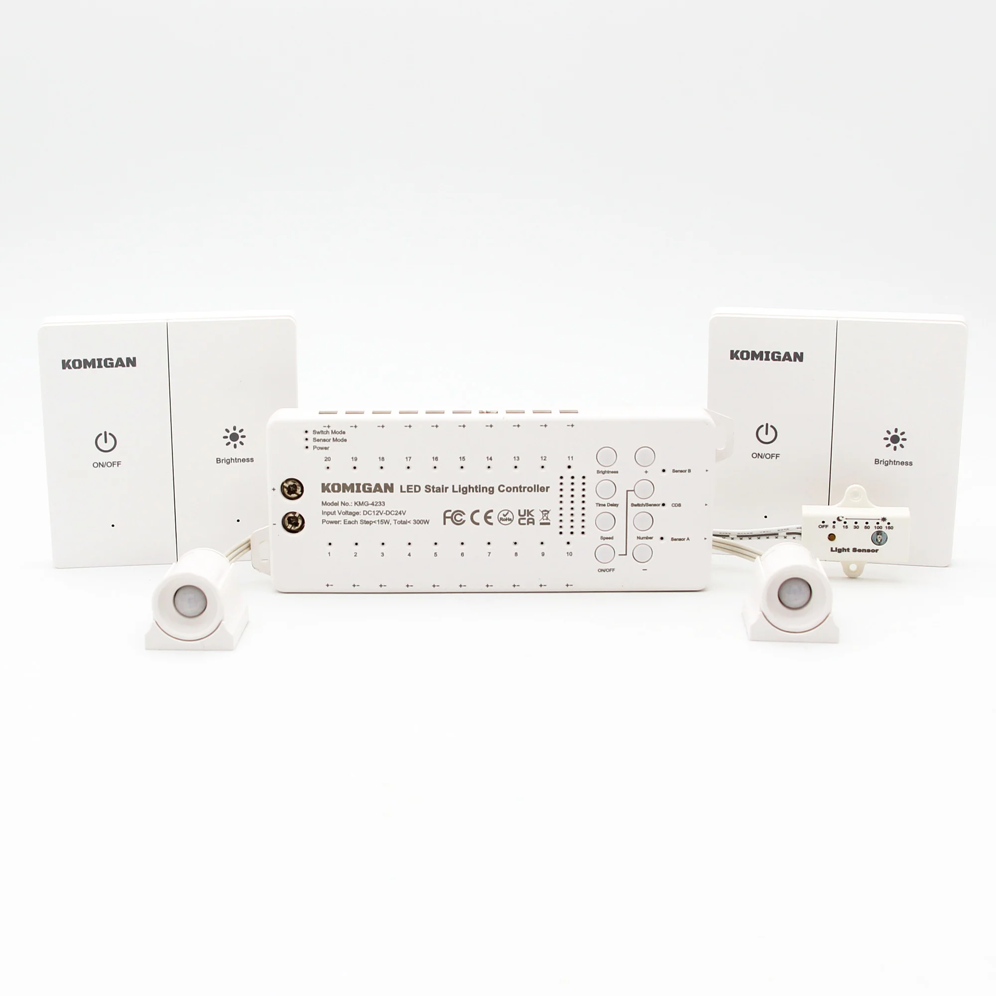 Intelligent Motion Sensor With Daylight Sensor And Wireless Switch Panel LED Stair Light Controller KMG-4233