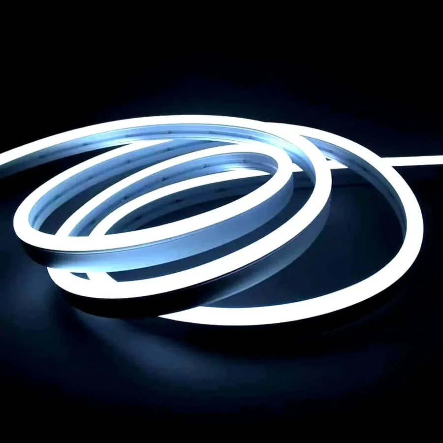 5m Cool White LED Neon Flex 24V DC Wireless 8x16mm 120LEDs/m IP65 Waterproof