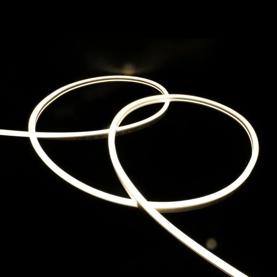 5m Natural White Neon Flex 4000K 24V 6x12mm IP67 Waterproof Free Cut