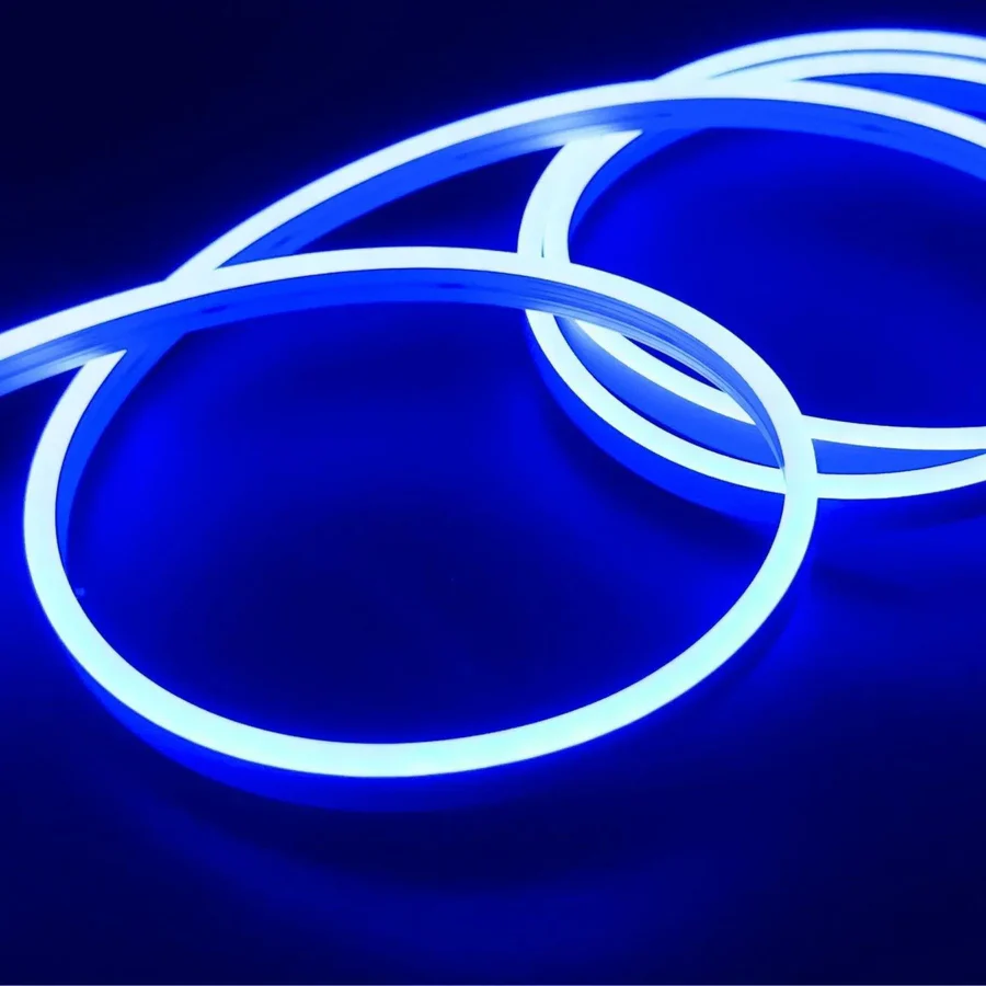 5m Mini Blue LED Neon Flex DC 12V 6x12mm 120LED/m IP65 Waterproof 1cm Cut