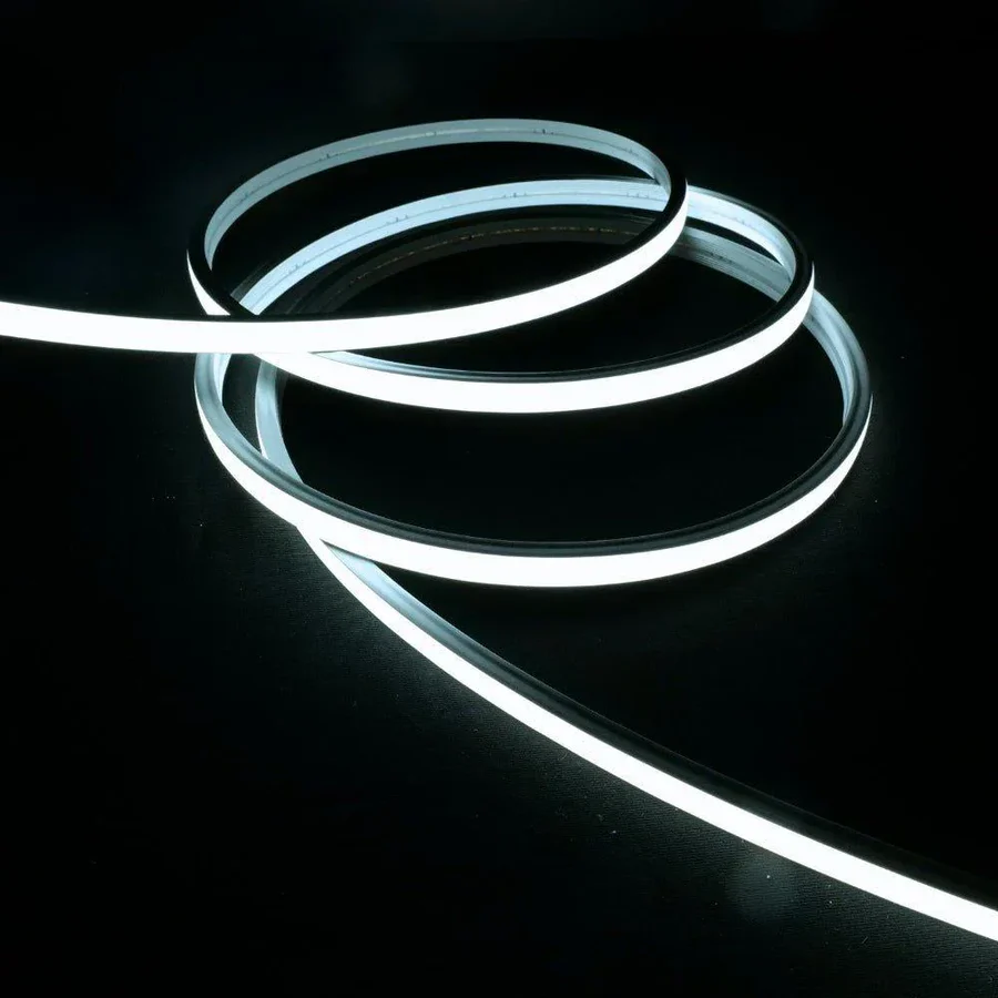 5m Cool White Neon Flex 6000K 24V Top Bend 10x6mm IP65 Waterproof 280LEDs/m