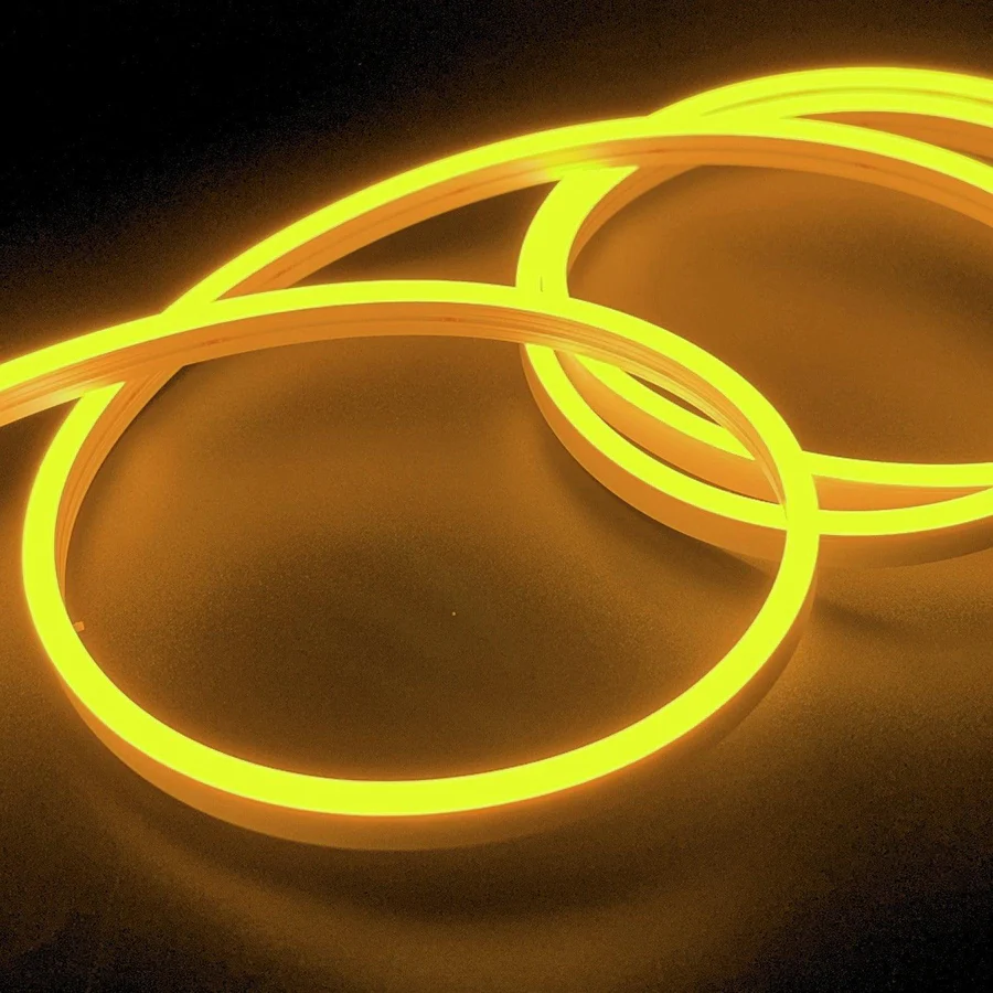 5m Mini Golden LED Neon Flex 12V 6x12mm 120LED/m IP65 Waterproof 1cm Cut