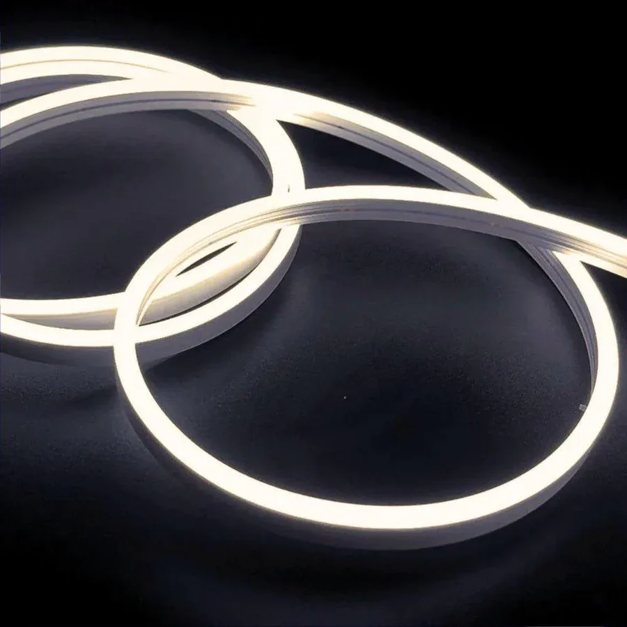 5m Natural White Neon Flex 4000K 12V 8x16mm IP65 Waterproof 1cm Cut