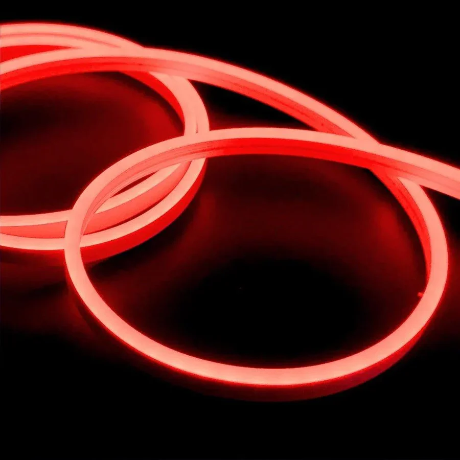 5m Red LED Neon Flex DC 12V IP65 Waterproof 8x16mm 120 LEDs/M 1cm Cut