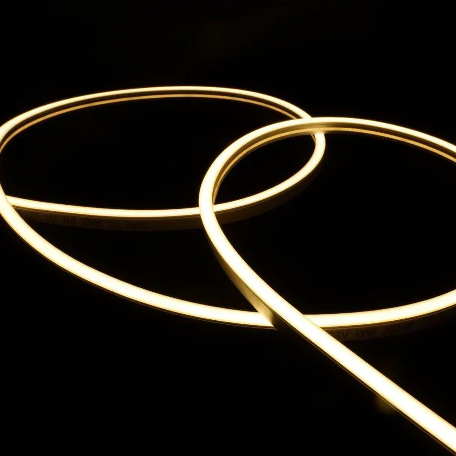 5m Warm White Neon Flex 12V 8x16mm 120 LEDs/m IP65 Waterproof 1cm Cut