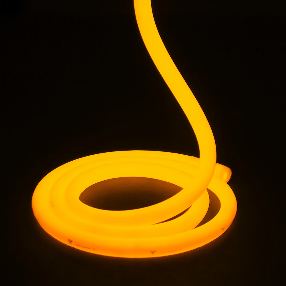 Essential LED Neon Flex , 18mm, Circular 360°, Amber, 12V / 24V, 5 Metre Reel