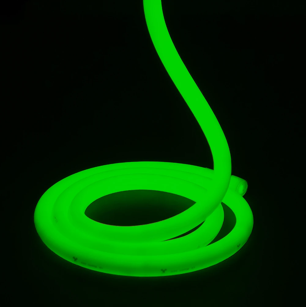 Essential LED Neon Flex , 18mm, Circular 360°, Green, 12V / 24V, 5 Metre Reel