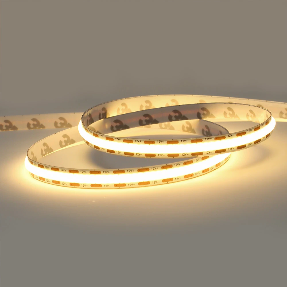 Professional Series COB Continuous LED Tape, 9w p/m, 2700K CRI>90, Mini Cut Point, IP20, 12V, 5 Metre Reel