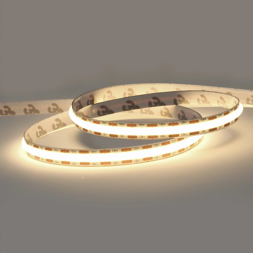 Professional Series COB Continuous LED Tape, 9w p/m, 3000K CRI>90, Mini Cut Point, IP20, 12V, 5 Metre Reel