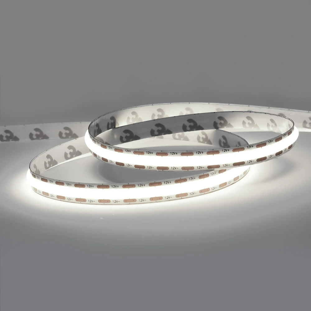 Professional Series COB Continuous LED Tape, 9w p/m, 6500K CRI>90, Mini Cut Point, IP20, 12V, 5 Metre Reel