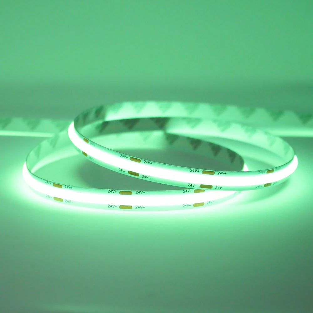 Professional Series COB Continuous LED Tape, 11.2w p/m, Green, 5 Metre Reel, 12V / 24V
