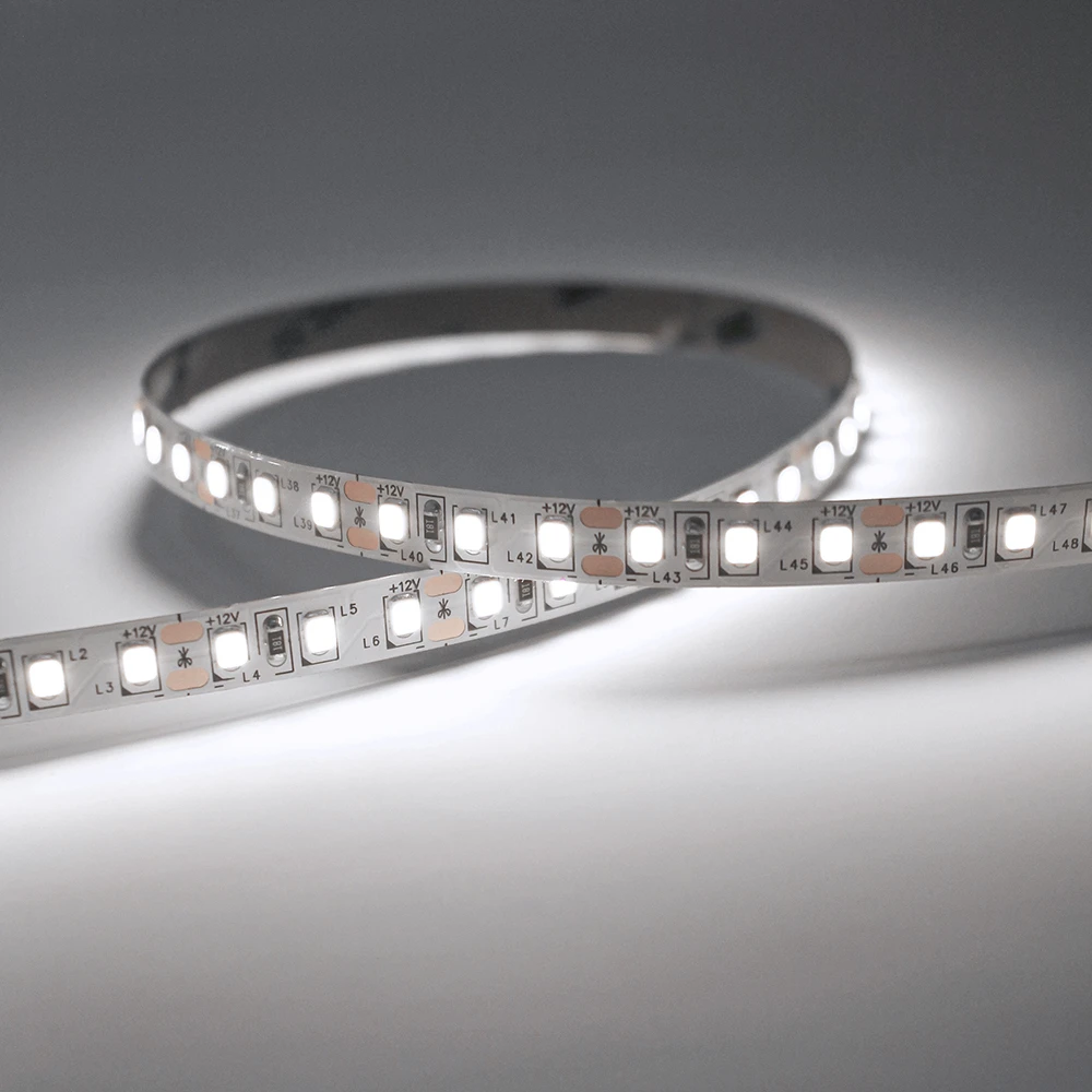 White LED Strip Light, 120 LEDs 9.6w p/m LED Tape, 12V/24V, Cool White 6000K, IP20, 5 Metre Reel