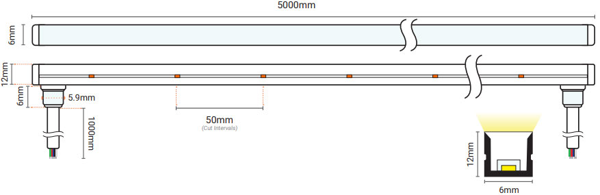 Neon Flex Topview 5300-6000K 5MTR | NEOLINEAR