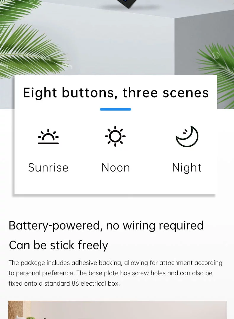 Skylight Wireless Dimmer Eight Smart Button Four Colors
