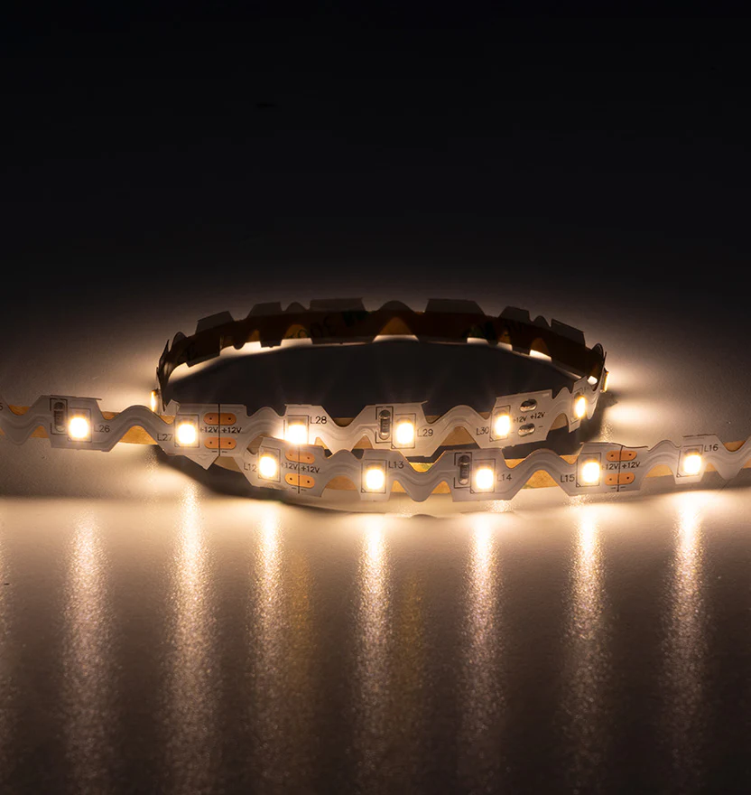 Bendable Zig-Zag Flexible LED Strip Light - Standard Bright (18 LEDs/foot), IP20, 12V
