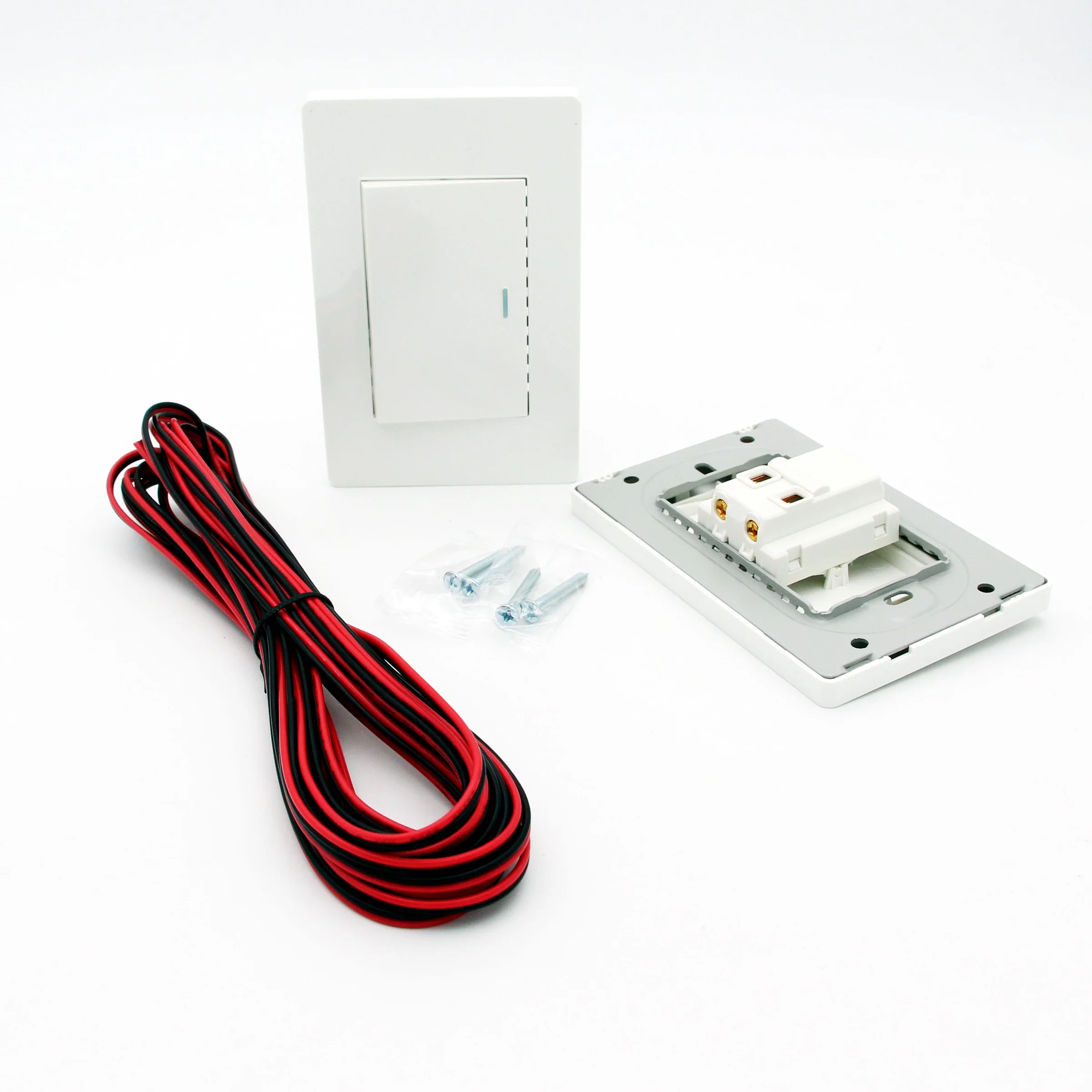 2 Pack US 118*74mm Self-reset Push Switch Panel With 33FT 20AWG Power Cable