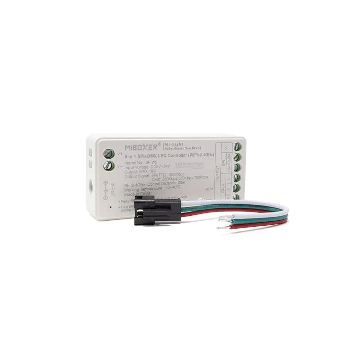 SPIW5 MiBoxer SPI+DMX 5-In-1 Controller (2.4G RF & Wi-Fi)
