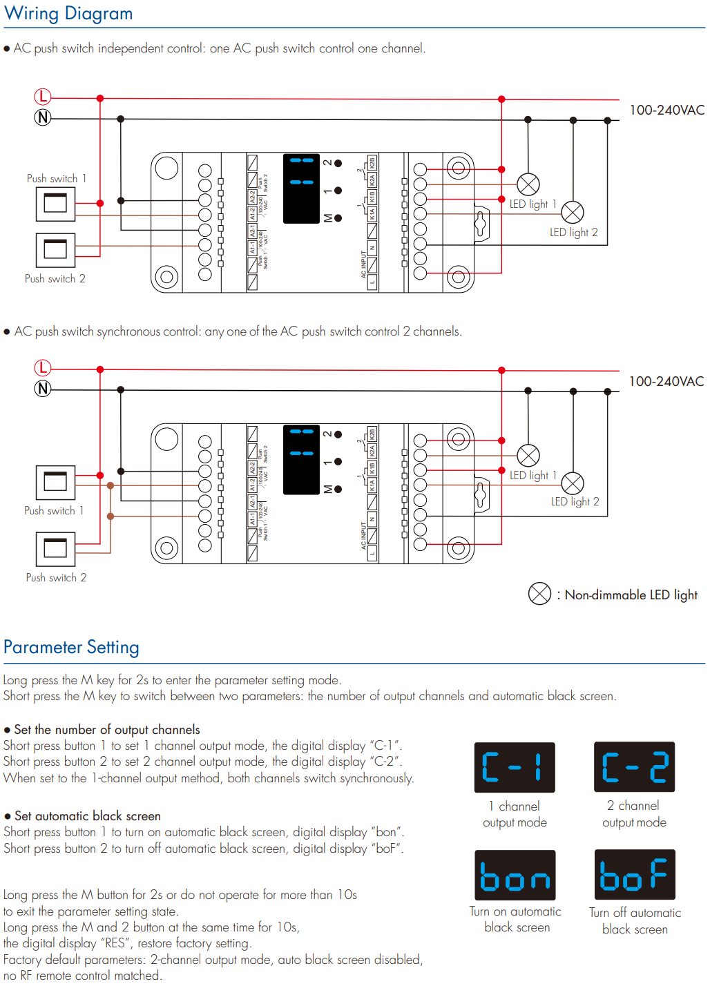 LED Waterproof DMX512 and RDM Decoder - 4 Channel - 5 Amp - 12-36V - Digital Display - DS-WDMX45