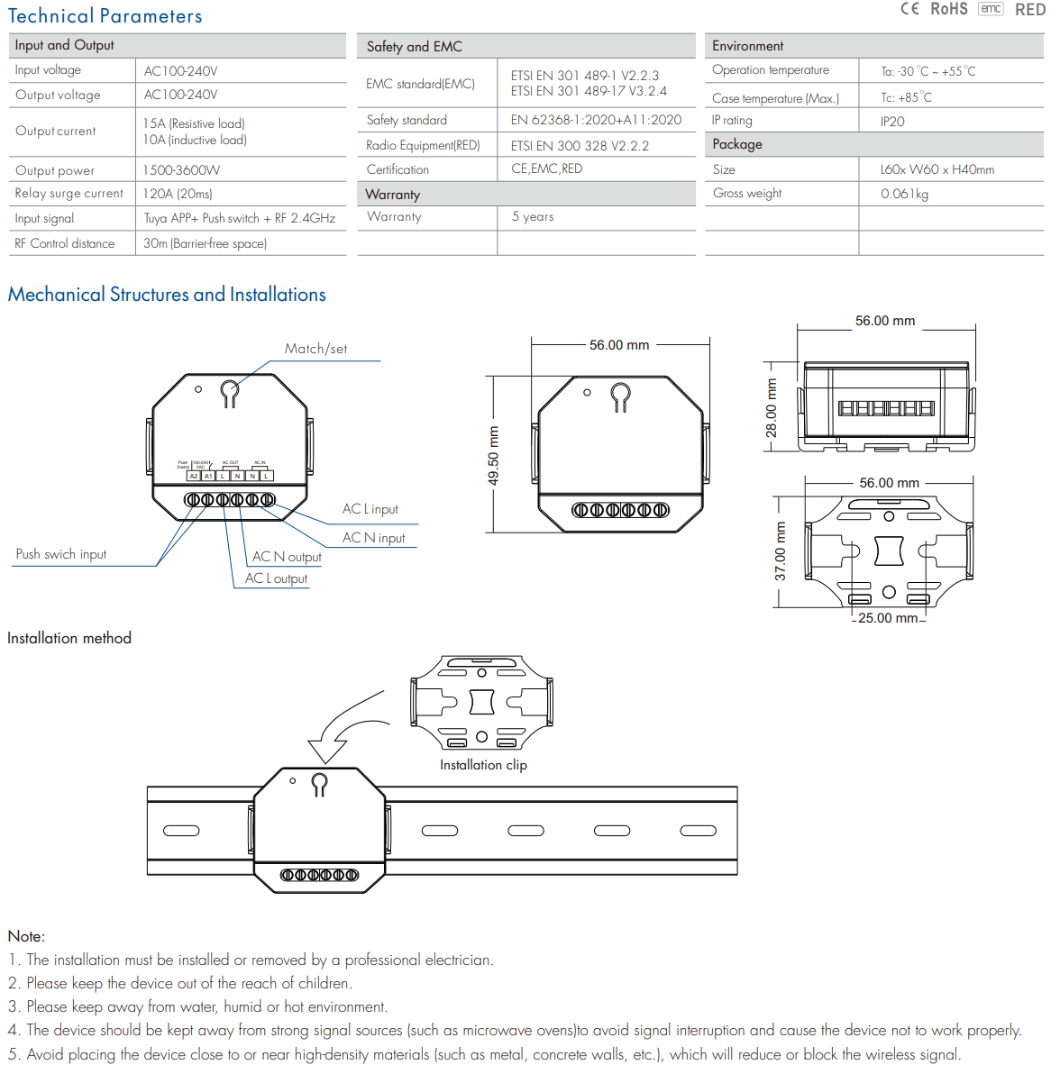 LED Waterproof DMX512 and RDM Decoder - 4 Channel - 5 Amp - 12-36V - Digital Display - DS-WDMX45