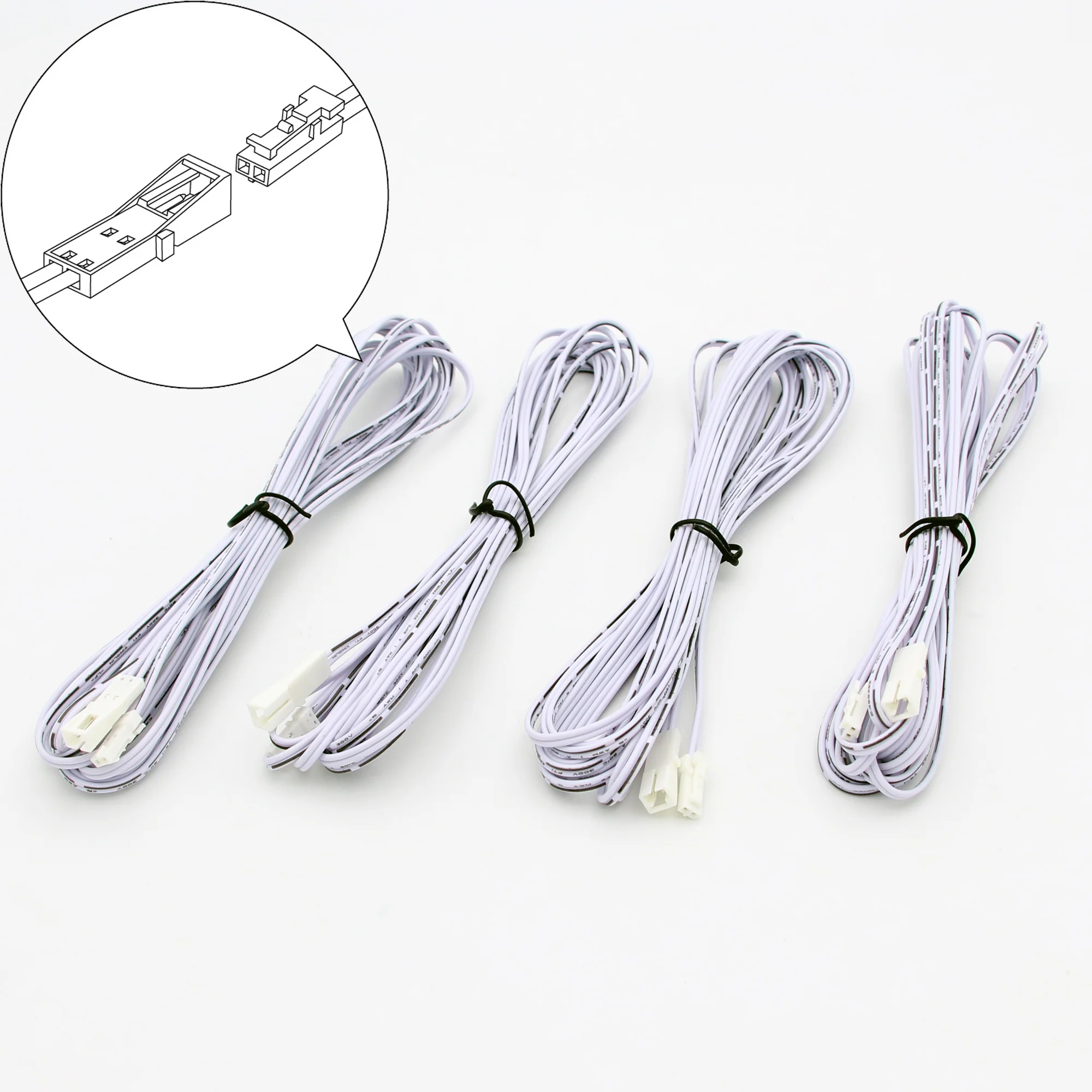 2-PIN DuPont Terminal Male and Female Extension Cable For LED Lights 5Meter(16.4ft) - 4 Pack