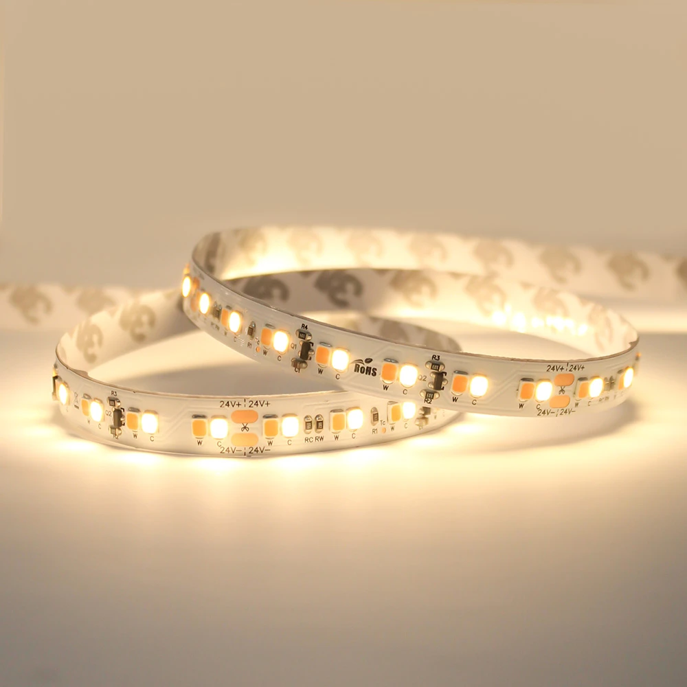 Professional Toning Series Dim to Warm LED Tape, 1900K to 3000K, CRI >90, 168 LEDs p/m, 14.4w p/m, 5 Metre Reel, 24V