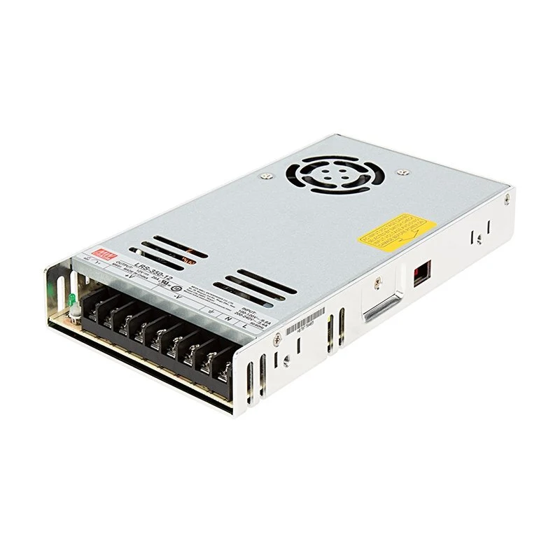 Mean Well 350W LED Switching Power Supply - LRS Series - Cooling Fan - Enclosed - 12 VDC