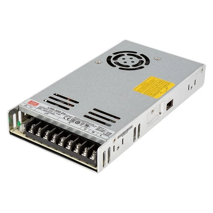 Mean Well 350W LED Switching Power Supply - SE / LRS Series - Cooling Fan - Enclosed - 24 VDC