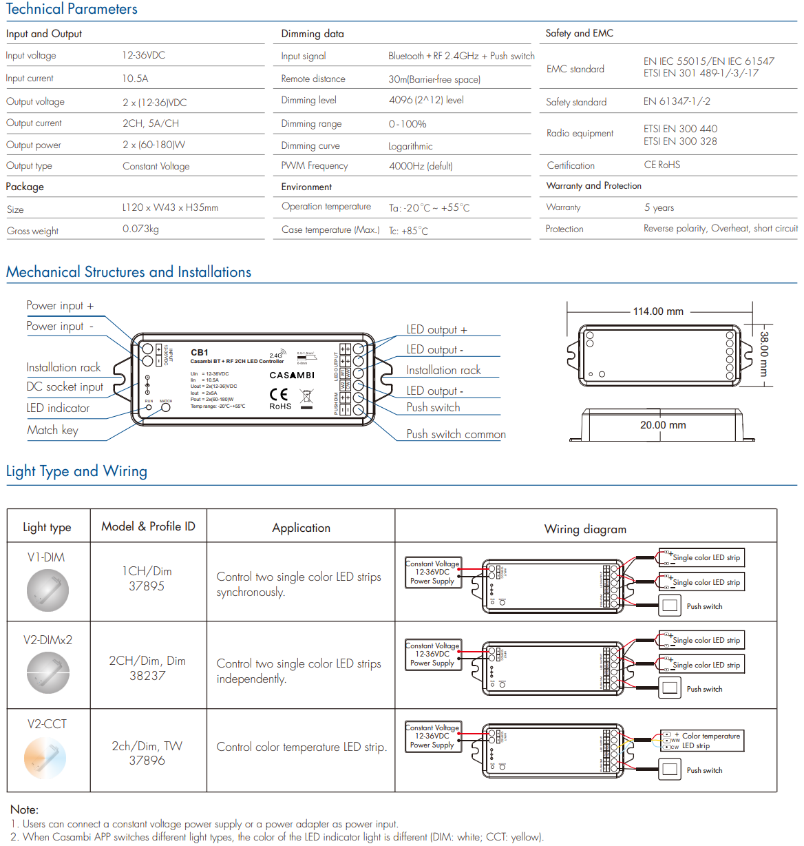 LED Waterproof DMX512 and RDM Decoder - 4 Channel - 5 Amp - 12-36V - Digital Display - DS-WDMX45