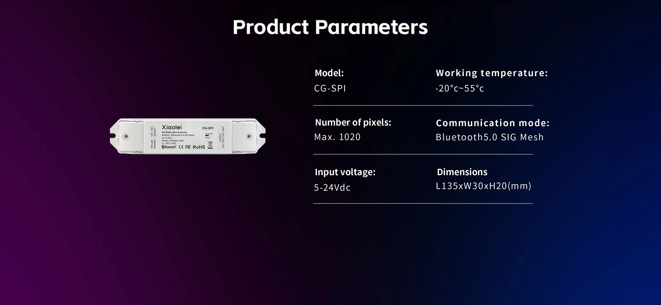 NFC programmable RGBCW Matter LED Controller MA-C5